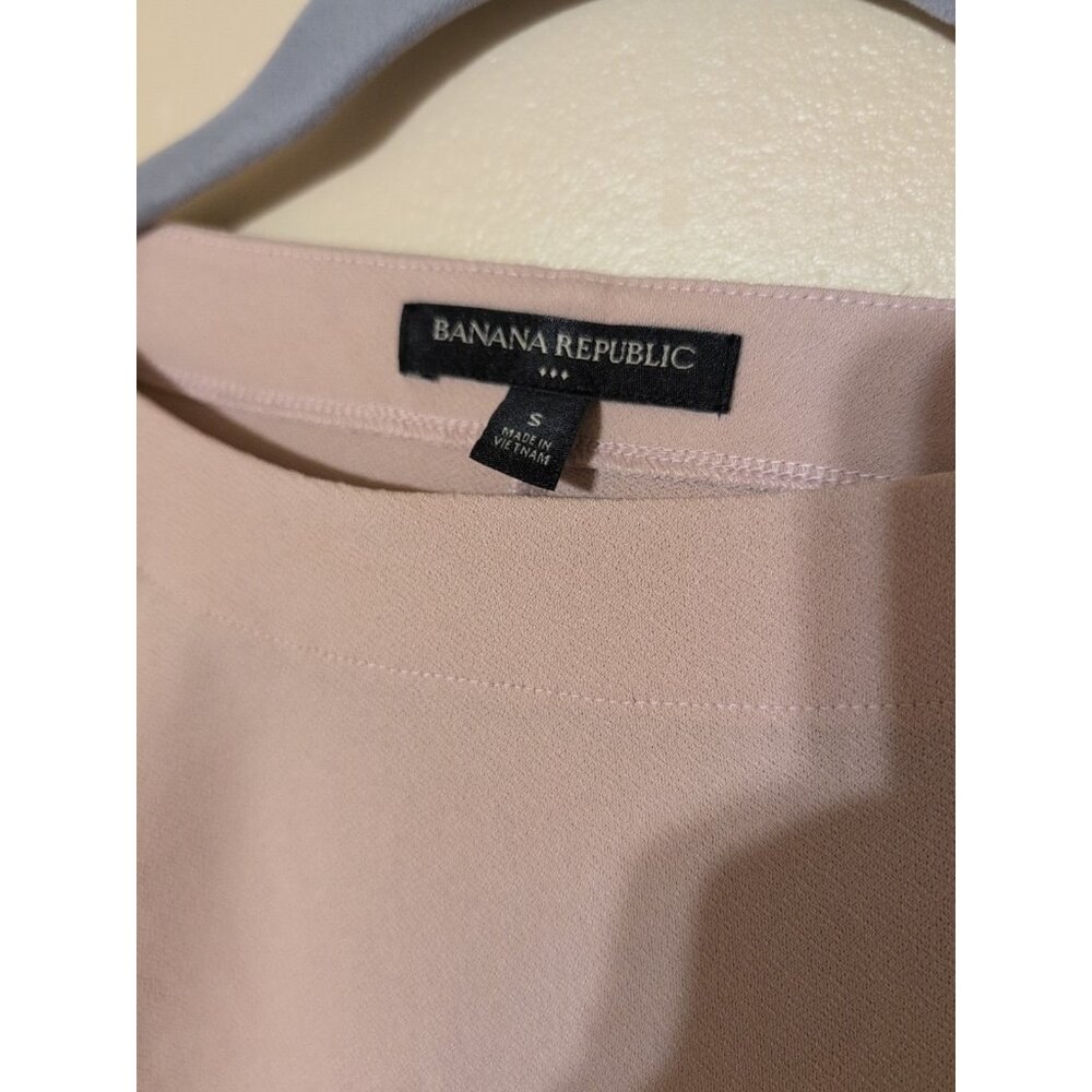 Banana Republic Crepe Lace-Sleeve Top Women’s Small Pink Long Sleeve - Picture 2 of 5